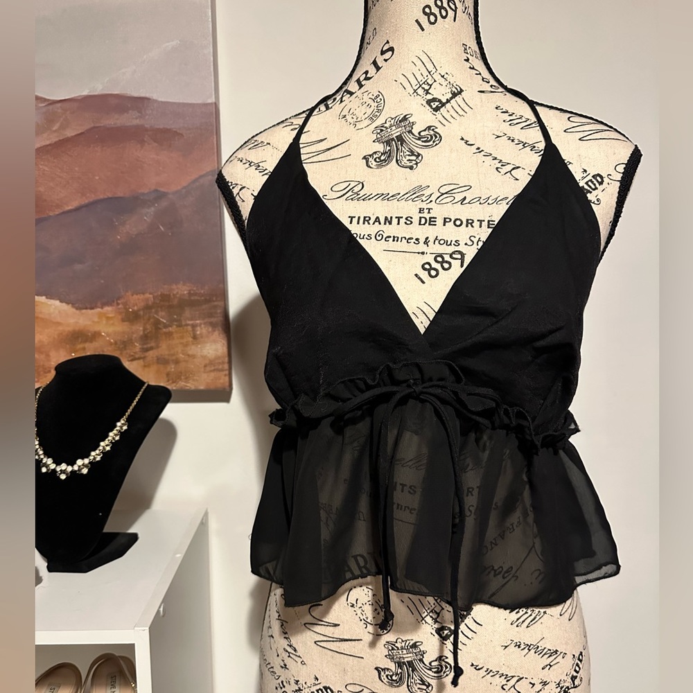 Peplum halter top